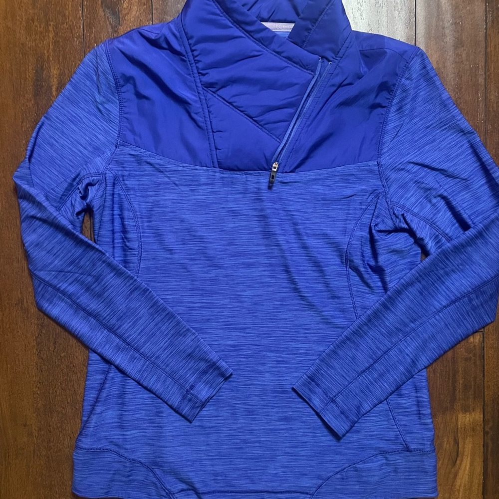 Sunice Dakota shawl collar thermal stretch pullover blue medium golf active